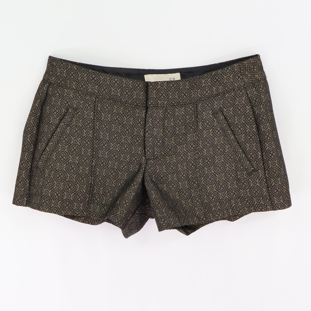 Old Navy Lined Shorts Womens Sz 2 Sparkling Gold & Black Polyester Blend Pockets